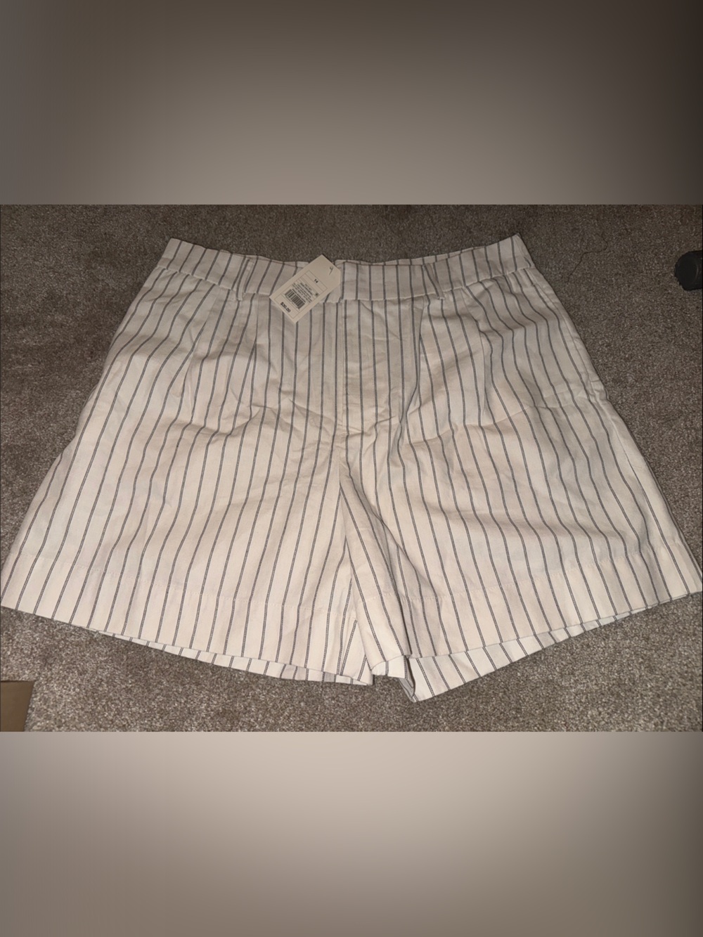 a new day White Shorts with Navy Pinstripes
